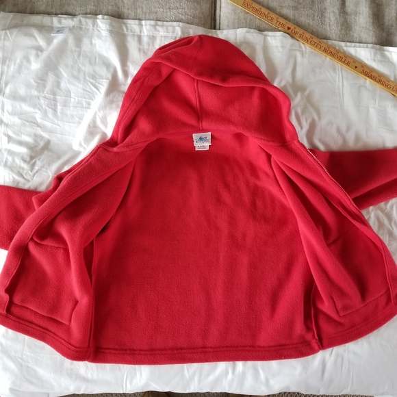 Disneyland Resort Minnie Mouse 28 Medium Size Red Fleece Hoodie Vintage Y2k - Picture 12 of 13
